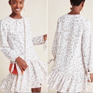 Anthropologie Mare Mare Felix Leopard Print Tunic Dress Sz S